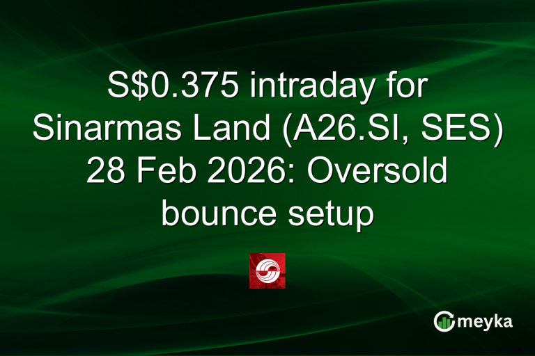 S$0.375 intraday for Sinarmas Land (A26.SI, SES) 28 Feb 2026: Oversold bounce setup