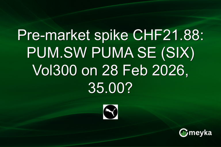 Pre-market spike CHF21.88: PUM.SW PUMA SE (SIX) Vol300 on 28 Feb 2026, 35.00?