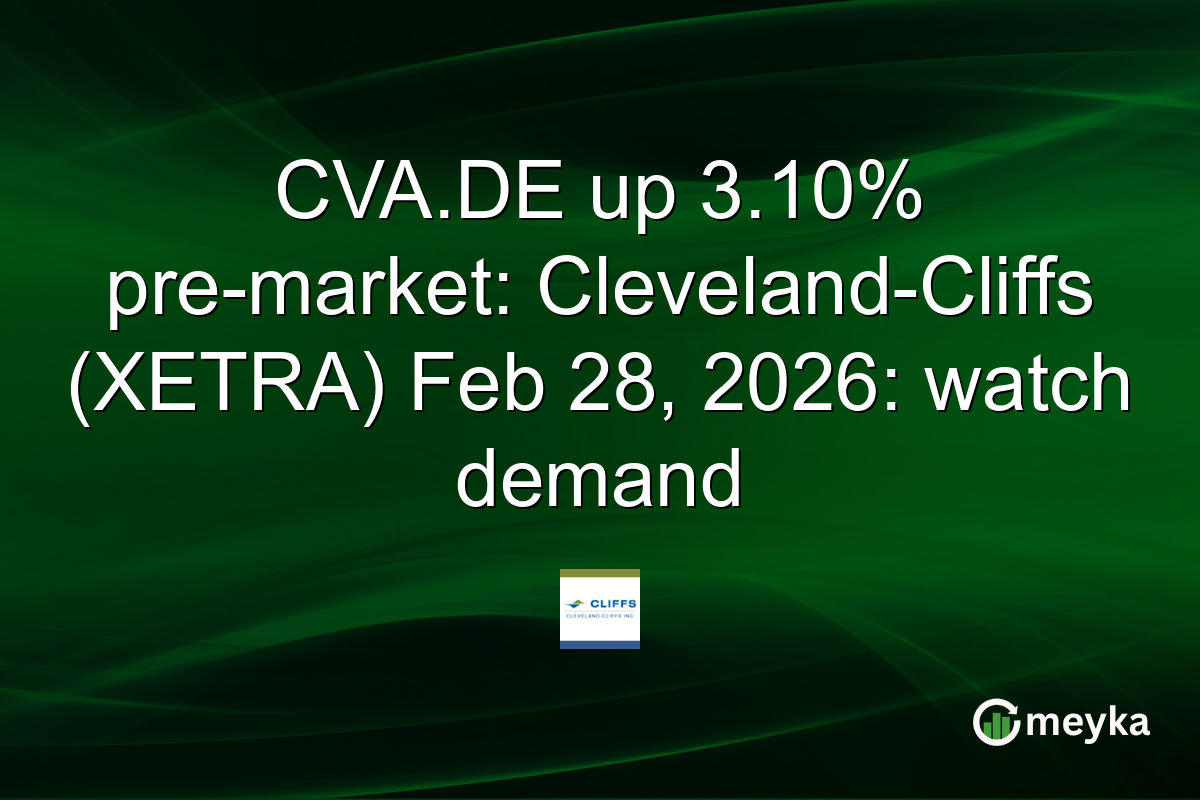 CVA.DE up 3.10% pre-market: Cleveland-Cliffs (XETRA) Feb 28, 2026: watch demand