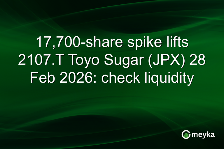 17,700-share spike lifts 2107.T Toyo Sugar (JPX) 28 Feb 2026: check liquidity