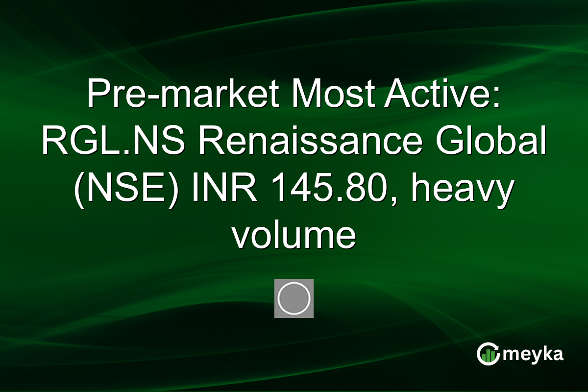 Pre-market Most Active: RGL.NS Renaissance Global (NSE) INR 145.80, heavy volume