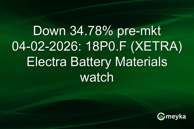 Down 34.78% pre-mkt 04-02-2026: 18P0.F (XETRA) Electra Battery Materials watch