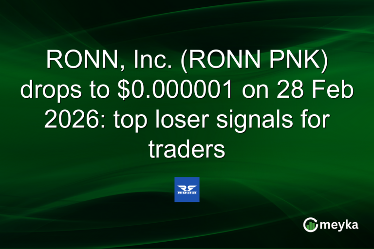 RONN, Inc. (RONN PNK) drops to $0.000001 on 28 Feb 2026: top loser signals for traders