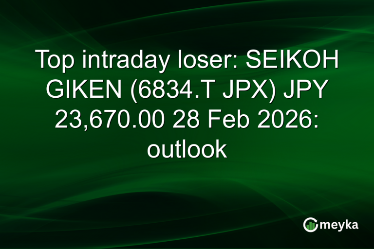 Top intraday loser: SEIKOH GIKEN (6834.T JPX) JPY 23,670.00 28 Feb 2026: outlook