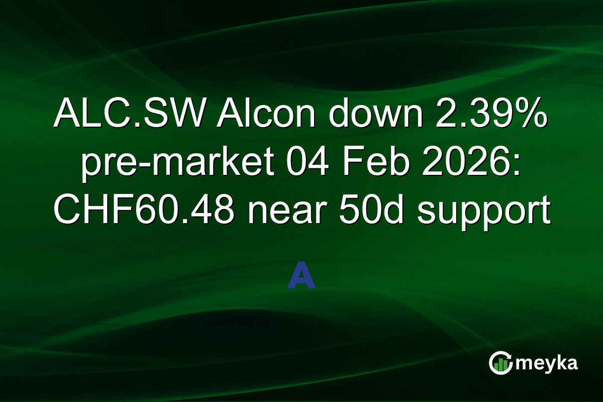 ALC.SW Alcon down 2.39% pre-market 04 Feb 2026: CHF60.48 near 50d support