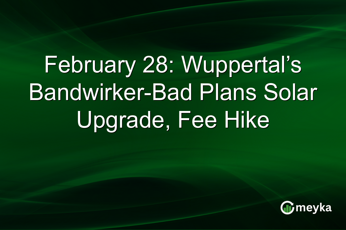 February 28: Wuppertal’s Bandwirker-Bad Plans Solar Upgrade, Fee Hike