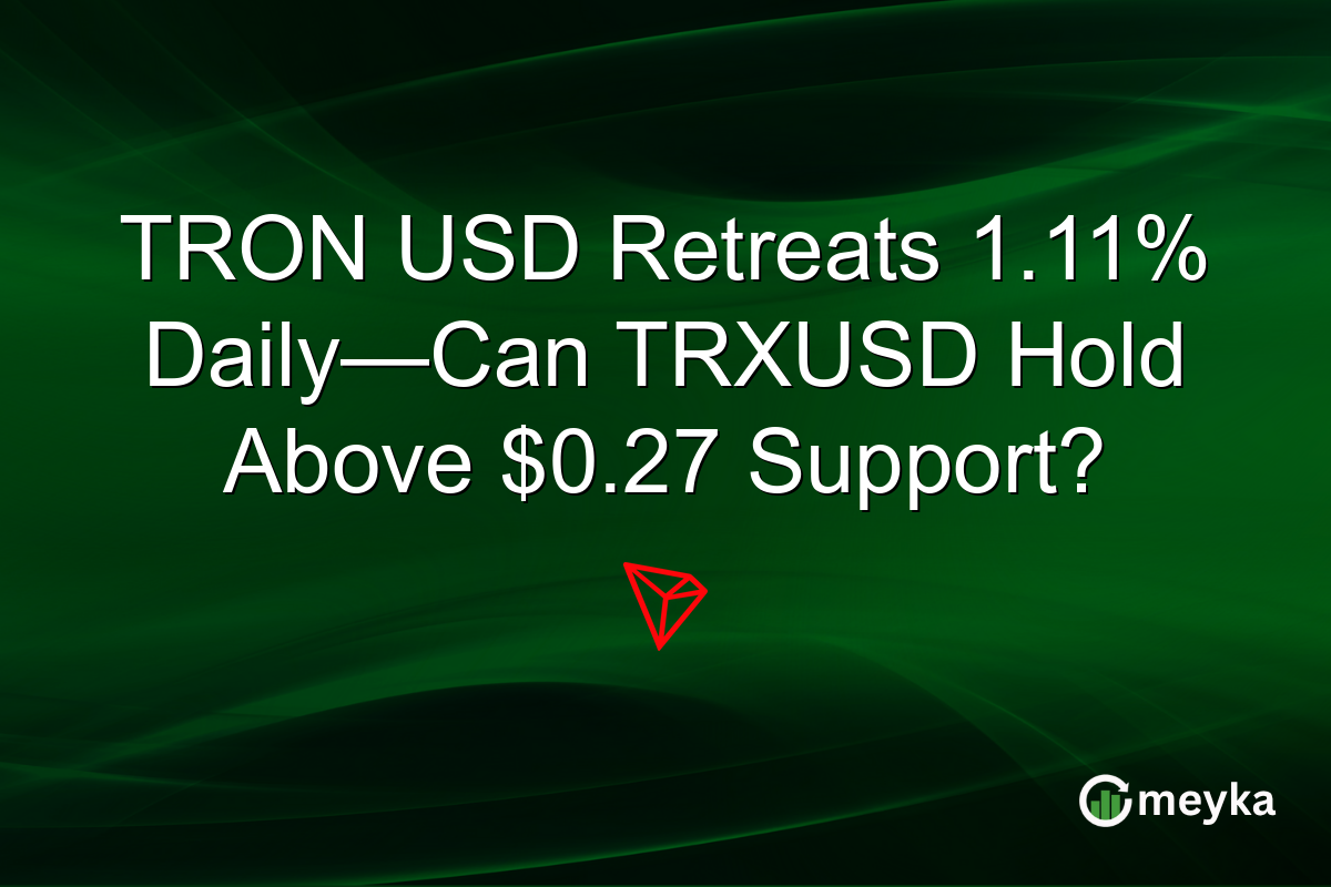TRON USD Retreats 1.11% Daily—Can TRXUSD Hold Above $0.27 Support?