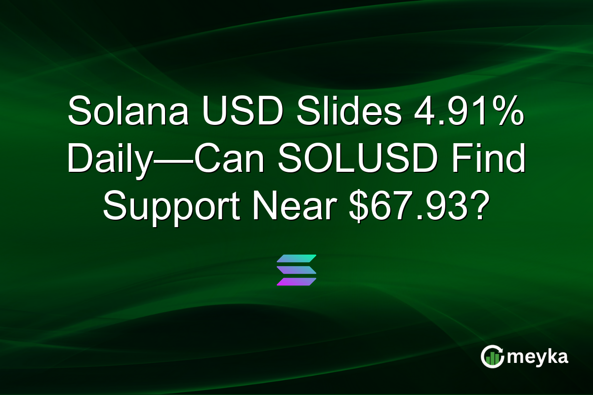 Solana USD Slides 4.91% Daily—Can SOLUSD Find Support Near $67.93?