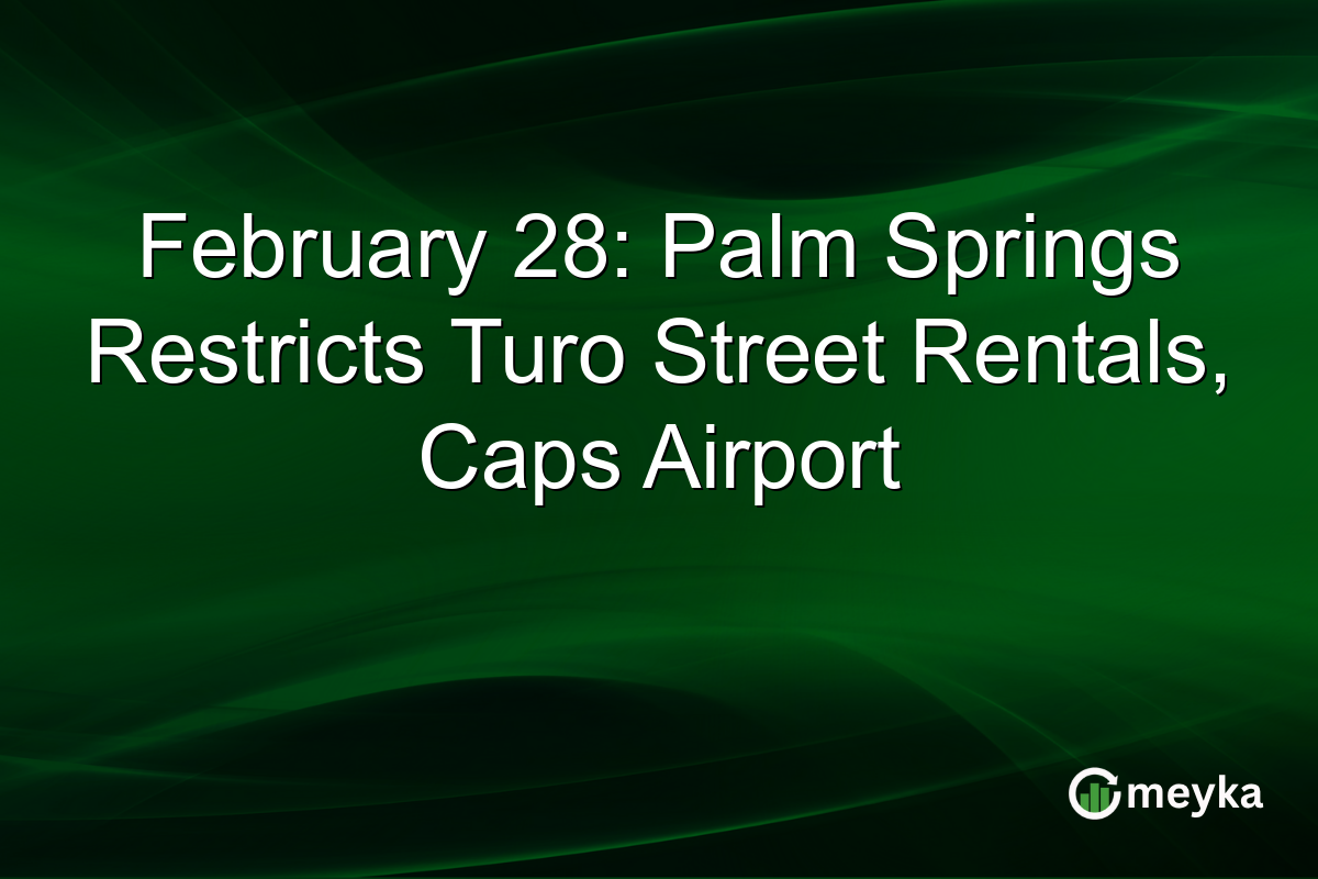 February 28: Palm Springs Restricts Turo Street Rentals, Caps Airport
