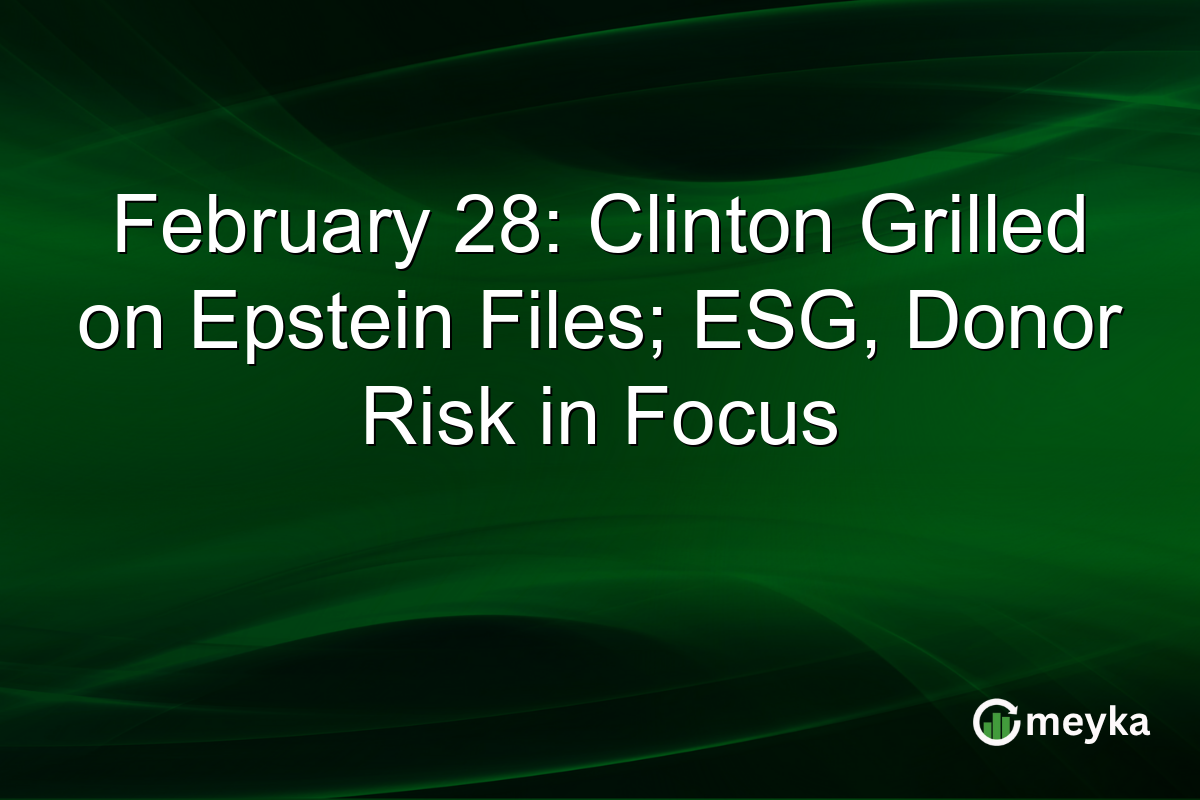February 28: Clinton Grilled on Epstein Files; ESG, Donor Risk in Focus