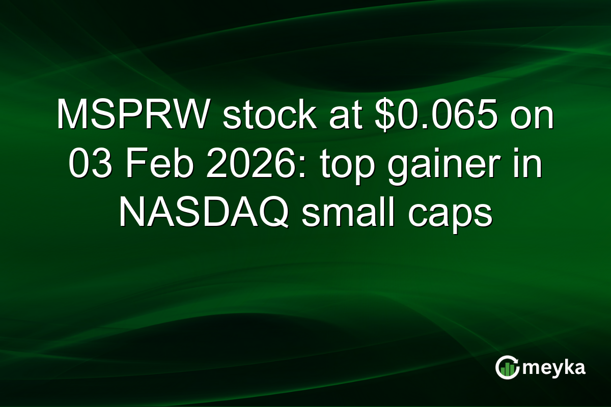 MSPRW stock at $0.065 on 03 Feb 2026: top gainer in NASDAQ small caps
