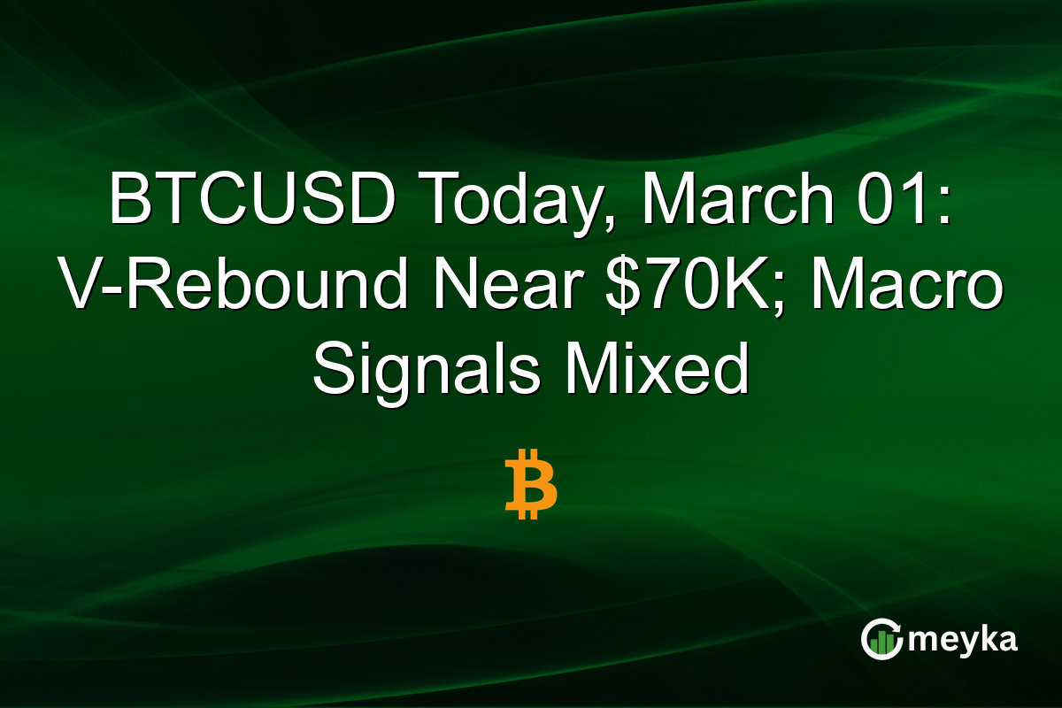 BTCUSD Today, March 01: V-Rebound Near $70K; Macro Signals Mixed
