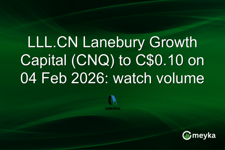 LLL.CN Lanebury Growth Capital (CNQ) to C$0.10 on 04 Feb 2026: watch volume