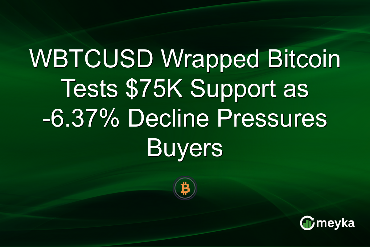 WBTCUSD Wrapped Bitcoin Tests $75K Support as -6.37% Decline Pressures Buyers
