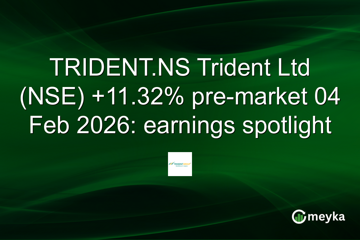 TRIDENT.NS Trident Ltd (NSE) +11.32% pre-market 04 Feb 2026: earnings spotlight