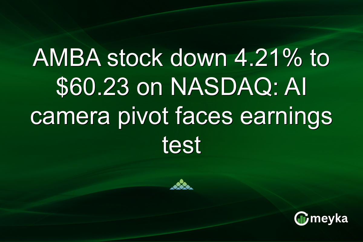 AMBA stock down 4.21% to $60.23 on NASDAQ: AI camera pivot faces earnings test