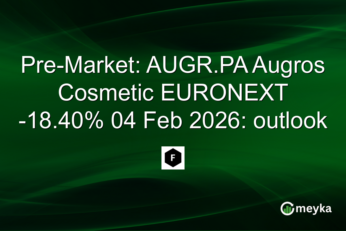 Pre-Market: AUGR.PA Augros Cosmetic EURONEXT -18.40% 04 Feb 2026: outlook