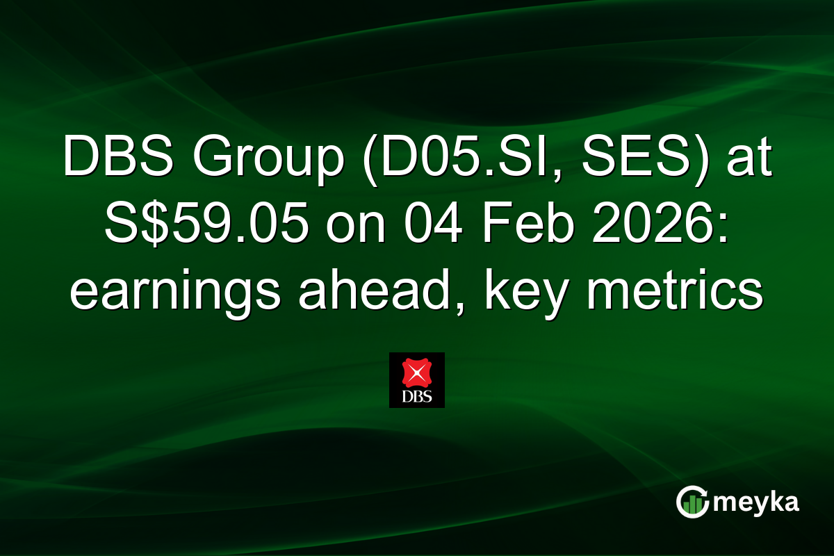 DBS Group (D05.SI, SES) at S$59.05 on 04 Feb 2026: earnings ahead, key metrics