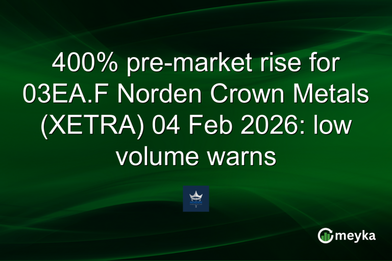 400% pre-market rise for 03EA.F Norden Crown Metals (XETRA) 04 Feb 2026: low volume warns
