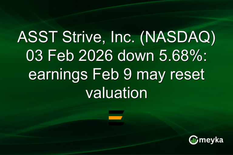ASST Strive, Inc. (NASDAQ) 03 Feb 2026 down 5.68%: earnings Feb 9 may reset valuation