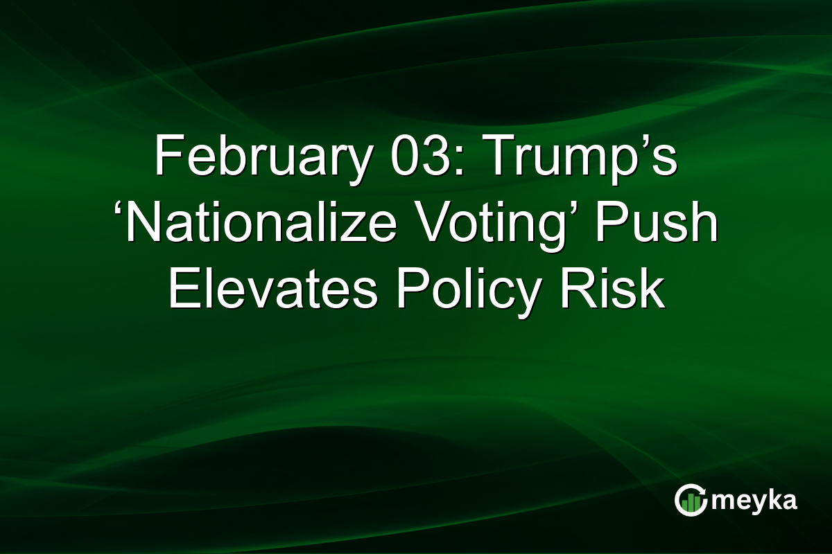 February 03: Trump’s ‘Nationalize Voting’ Push Elevates Policy Risk