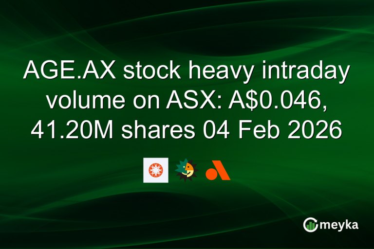 AGE.AX stock heavy intraday volume on ASX: A$0.046, 41.20M shares 04 Feb 2026