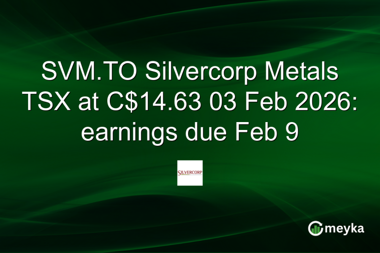 SVM.TO Silvercorp Metals TSX at C$14.63 03 Feb 2026: earnings due Feb 9