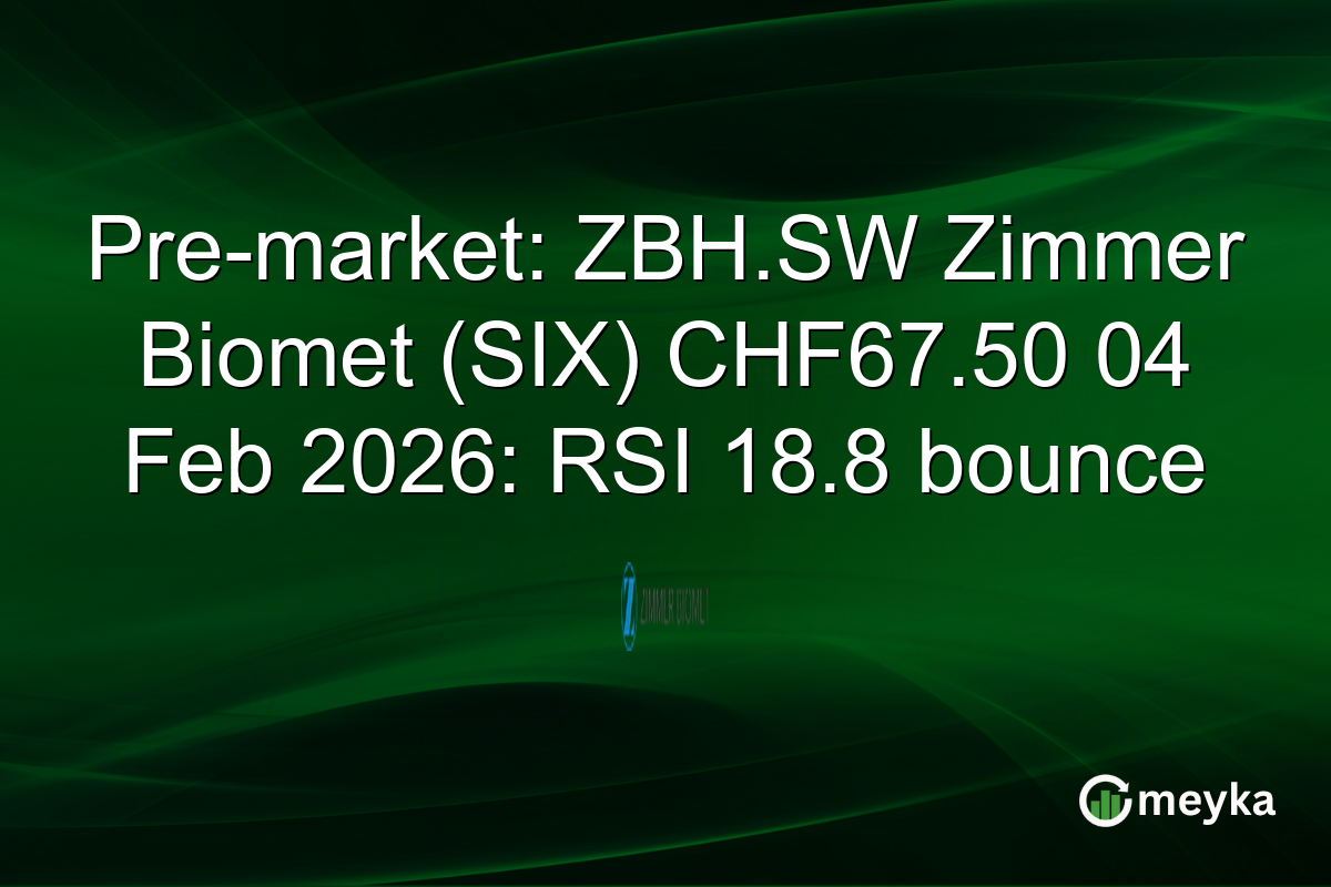 Pre-market: ZBH.SW Zimmer Biomet (SIX) CHF67.50 04 Feb 2026: RSI 18.8 bounce