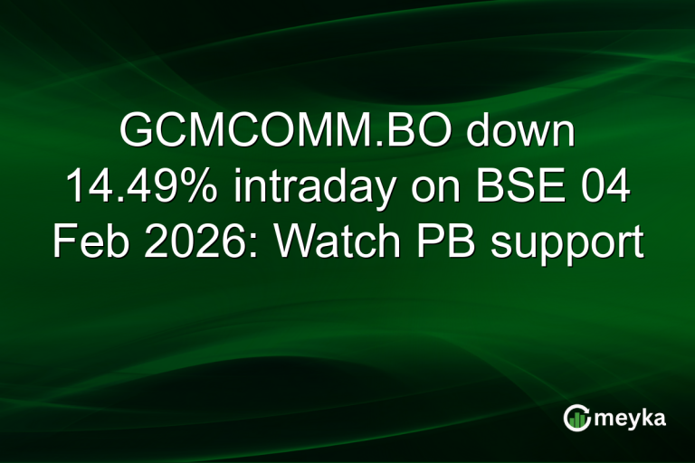 GCMCOMM.BO down 14.49% intraday on BSE 04 Feb 2026: Watch PB support