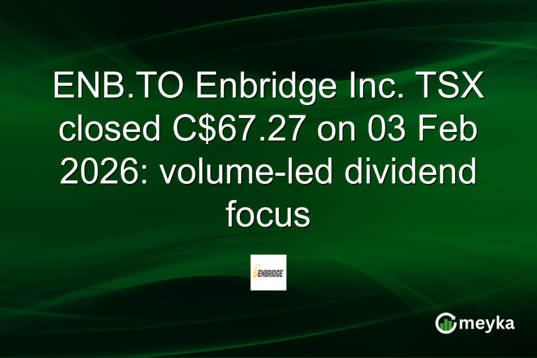 ENB.TO Enbridge Inc. TSX closed C$67.27 on 03 Feb 2026: volume-led dividend focus