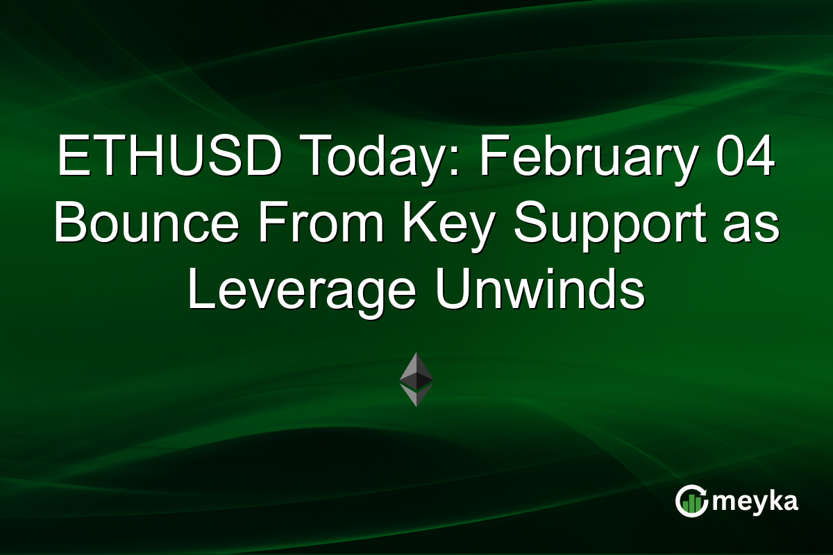ETHUSD Today: February 04 Bounce From Key Support as Leverage Unwinds