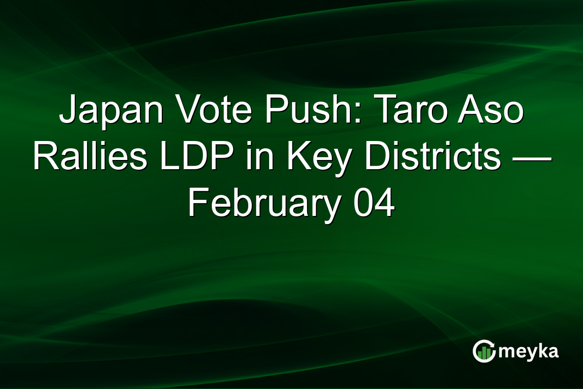 Japan Vote Push: Taro Aso Rallies LDP in Key Districts — February 04