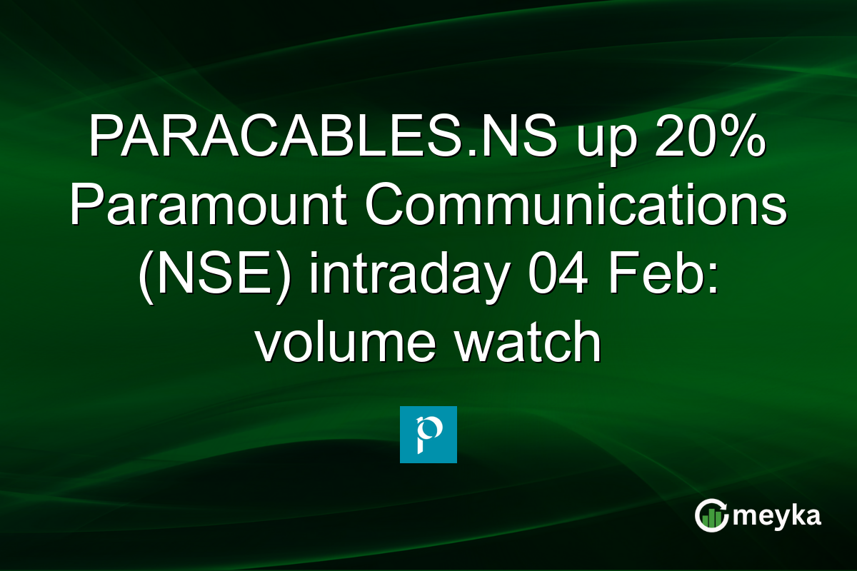 PARACABLES.NS up 20% Paramount Communications (NSE) intraday 04 Feb: volume watch