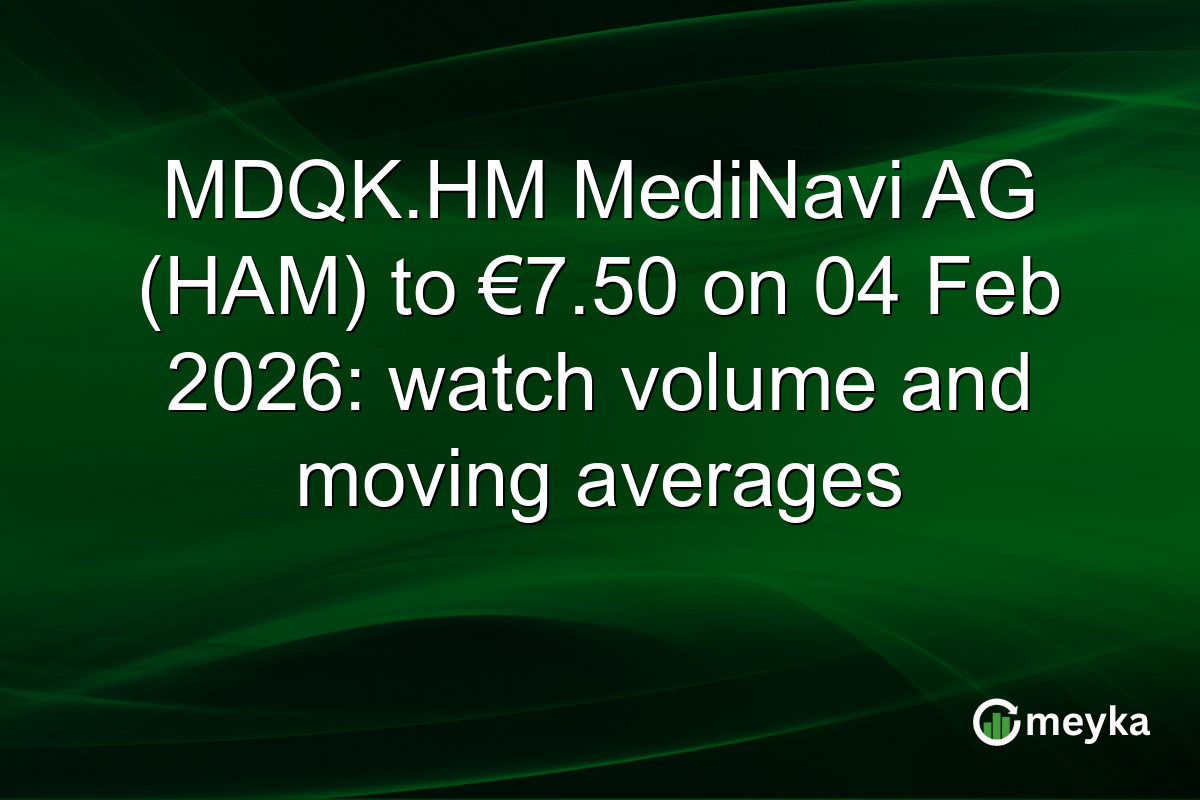 MDQK.HM MediNavi AG (HAM) to €7.50 on 04 Feb 2026: watch volume and moving averages