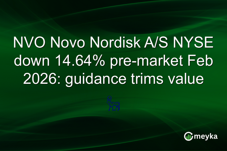 NVO Novo Nordisk A/S NYSE down 14.64% pre-market Feb 2026: guidance trims value