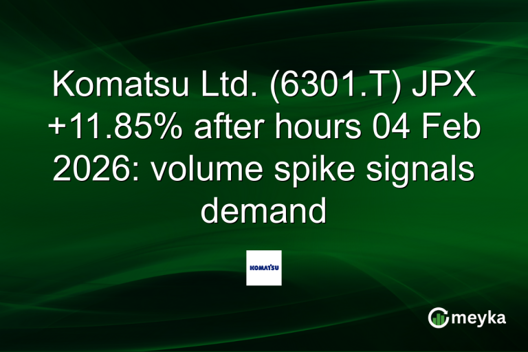 Komatsu Ltd. (6301.T) JPX +11.85% after hours 04 Feb 2026: volume spike signals demand