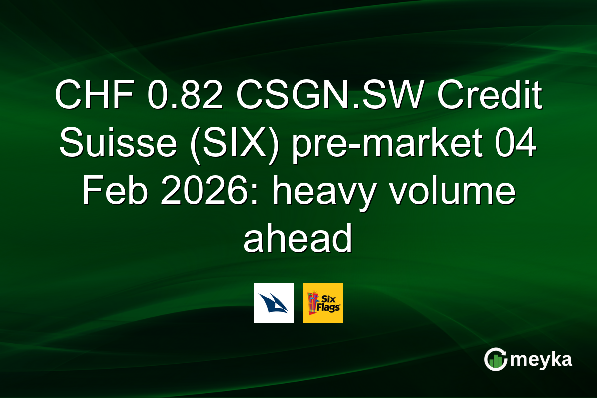 CHF 0.82 CSGN.SW Credit Suisse (SIX) pre-market 04 Feb 2026: heavy volume ahead