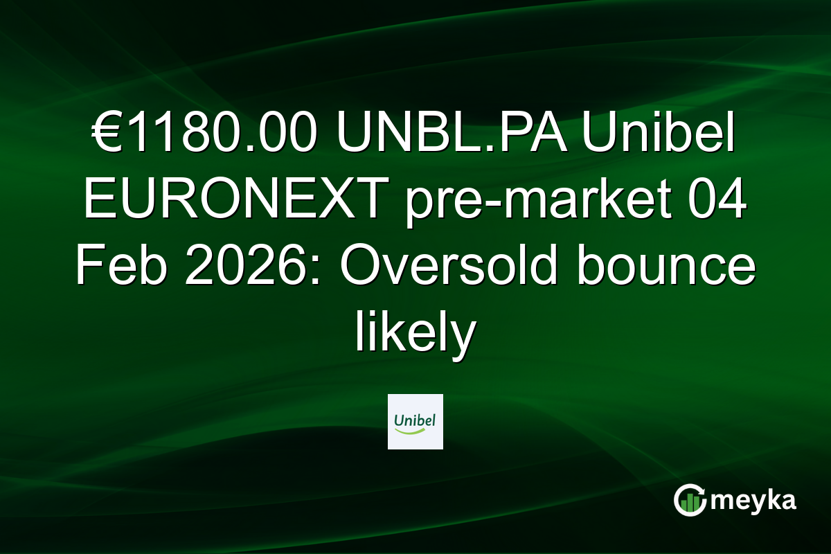 €1180.00 UNBL.PA Unibel EURONEXT pre-market 04 Feb 2026: Oversold bounce likely