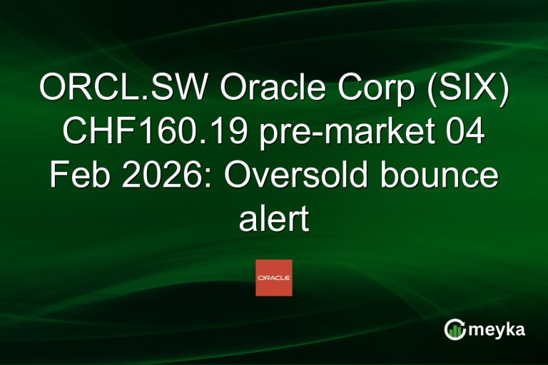 ORCL.SW Oracle Corp (SIX) CHF160.19 pre-market 04 Feb 2026: Oversold bounce alert