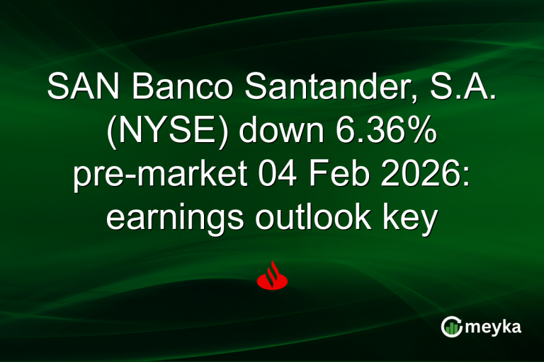 SAN Banco Santander, S.A. (NYSE) down 6.36% pre-market 04 Feb 2026: earnings outlook key