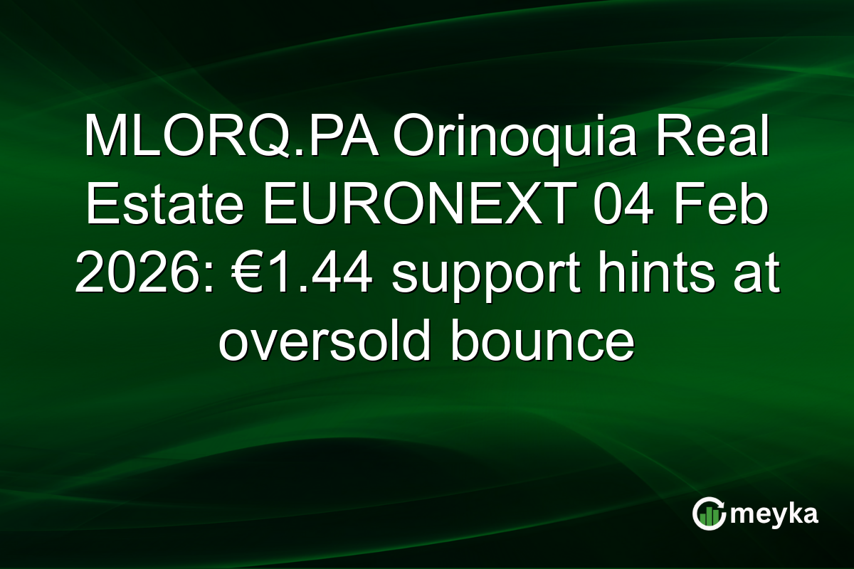 MLORQ.PA Orinoquia Real Estate EURONEXT 04 Feb 2026: €1.44 support hints at oversold bounce