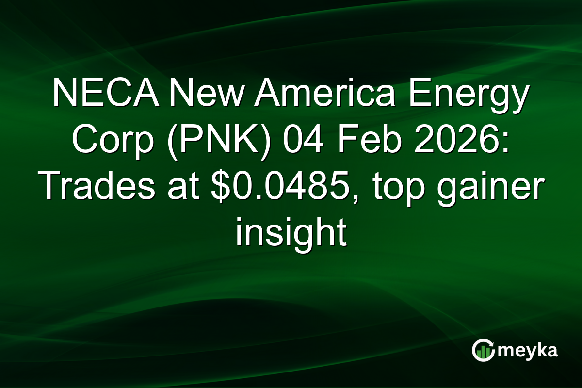 NECA New America Energy Corp (PNK) 04 Feb 2026: Trades at $0.0485, top gainer insight