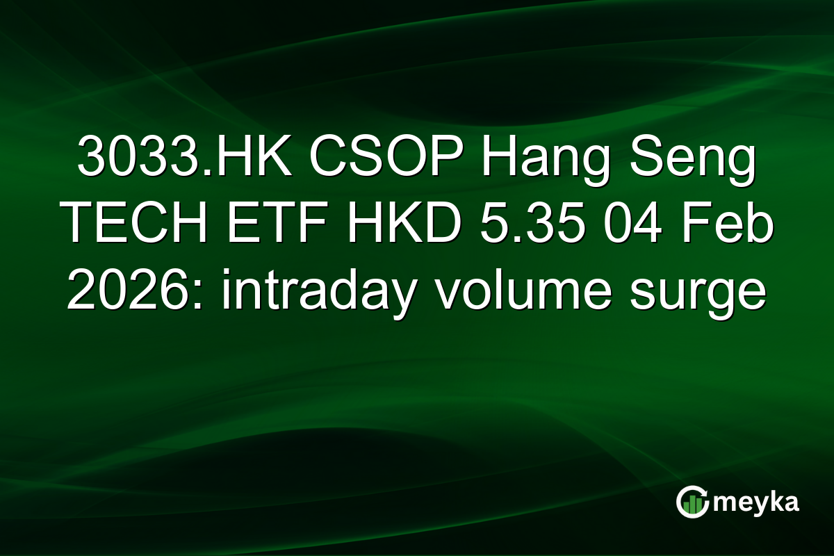 3033.HK CSOP Hang Seng TECH ETF HKD 5.35 04 Feb 2026: intraday volume surge