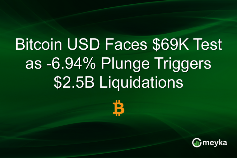 Bitcoin USD Faces $69K Test as -6.94% Plunge Triggers $2.5B Liquidations