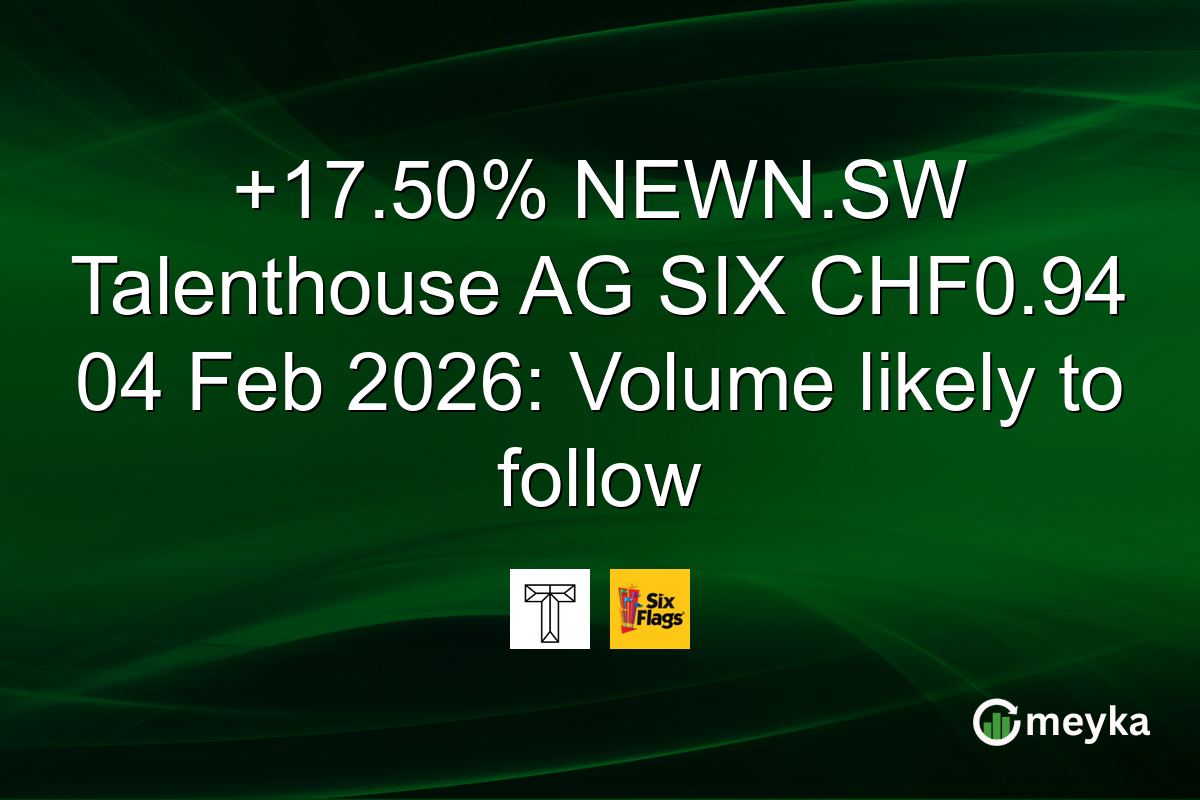 +17.50% NEWN.SW Talenthouse AG SIX CHF0.94 04 Feb 2026: Volume likely to follow