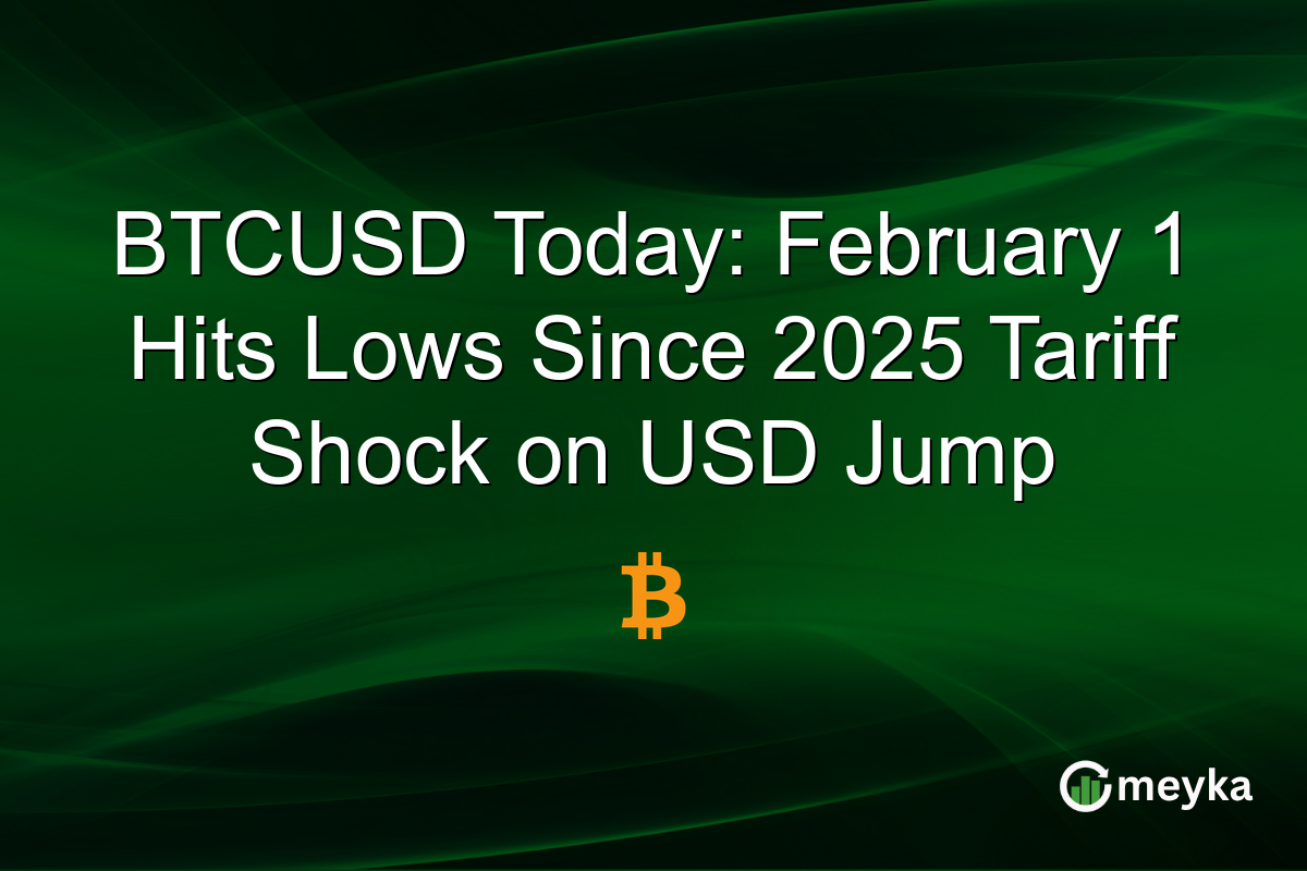 BTCUSD Today: February 1 Hits Lows Since 2025 Tariff Shock on USD Jump