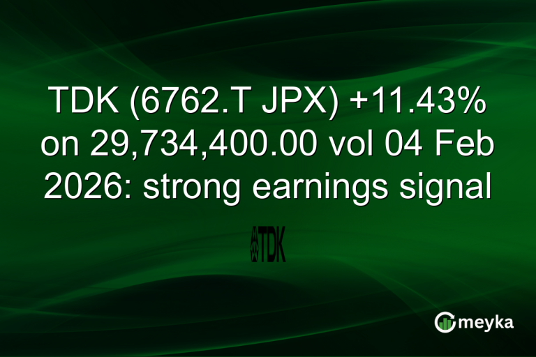 TDK (6762.T JPX) +11.43% on 29,734,400.00 vol 04 Feb 2026: strong earnings signal