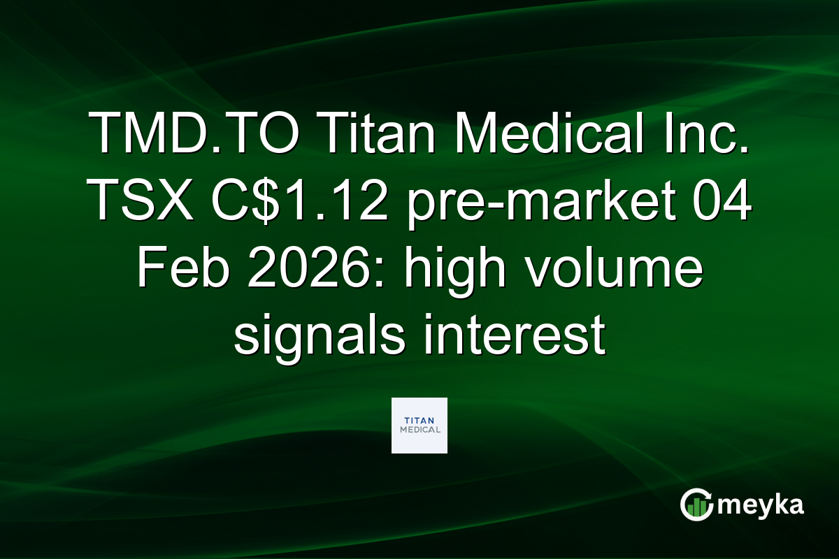 TMD.TO Titan Medical Inc. TSX C$1.12 pre-market 04 Feb 2026: high volume signals interest