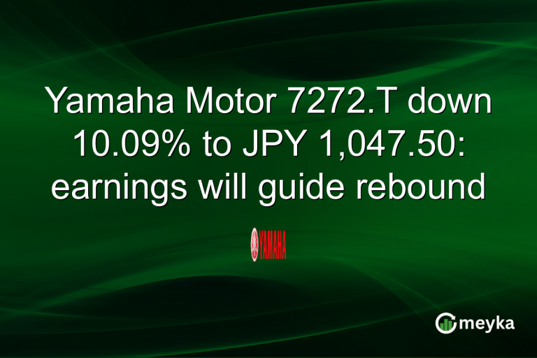 Yamaha Motor 7272.T down 10.09% to JPY 1,047.50: earnings will guide rebound