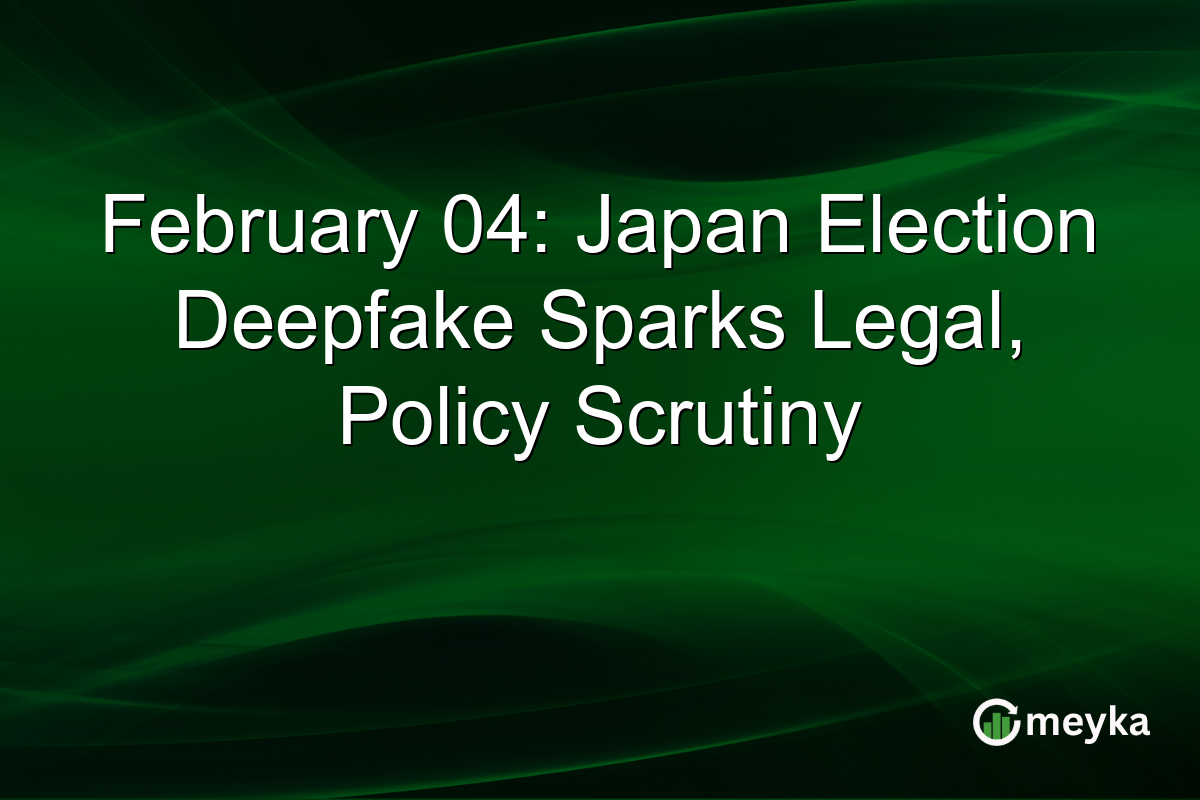 February 04: Japan Election Deepfake Sparks Legal, Policy Scrutiny